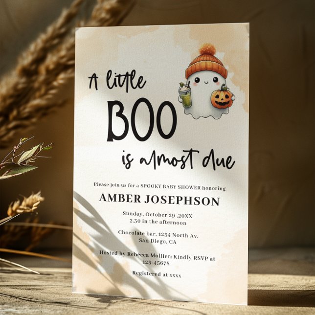 Little Boo is Almost Due Halloween  Baby Shower Invitation (Creator Uploaded)