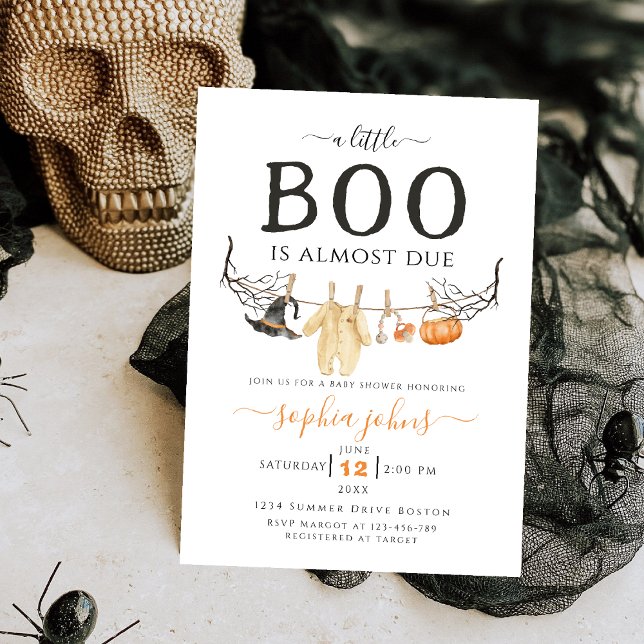 Little Boo is Almost Due Halloween Baby Shower  Invitation (Creator Uploaded)