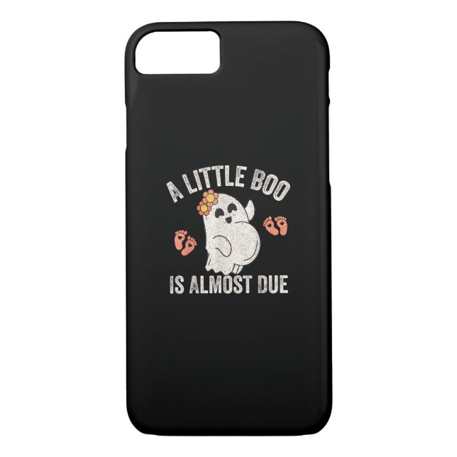 Little Boo Is Almost Due Halloween Pregnancy Annou Case-Mate iPhone Case (Back)