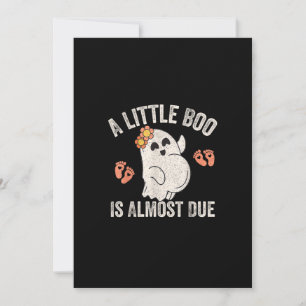 Little Boo Is Almost Due Halloween Pregnancy Annou Holiday Card