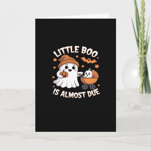 Little Boo Is Almost Due - Halloween Pregnancy Rev Card (Front)