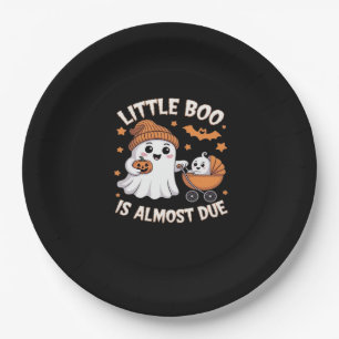 Little Boo Is Almost Due - Halloween Pregnancy Rev Paper Plate