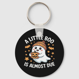 Little Boo Is Almost Due Halloween Pregnancy Revea Key Ring