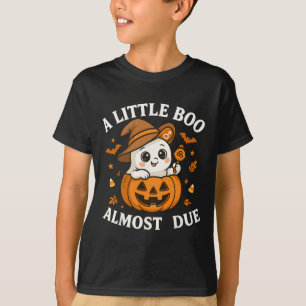 Little Boo Is Almost Due Halloween Pregnancy Revea T-Shirt
