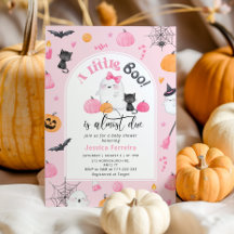 Little Boo is almost Due pink girl baby shower