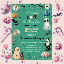 Little BOO Is Due Ghost Pumpkin Spooky Baby Shower