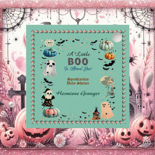 Little BOO Is Due Ghost Pumpkin Spooky Baby Shower Square Sticker