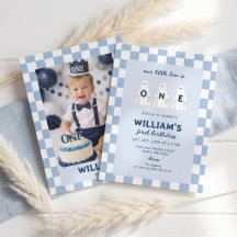 Little Boo Is One Boy Ghost Birthday Invitation