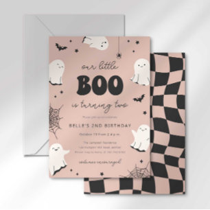 Little Boo is Turning Two Birthday Invitation