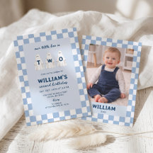 Little Boo Is Two Boy Ghost Birthday Invitation