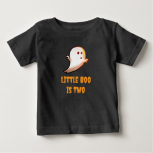 Little Boo Is Two Halloween 2nd Birthday Baby T-Shirt
