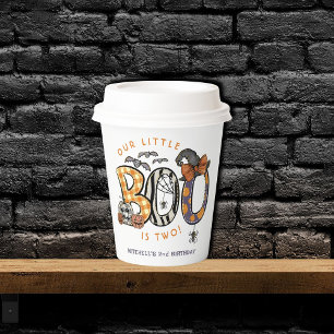 Little Boo Is Two Halloween 2nd Birthday Paper Cups