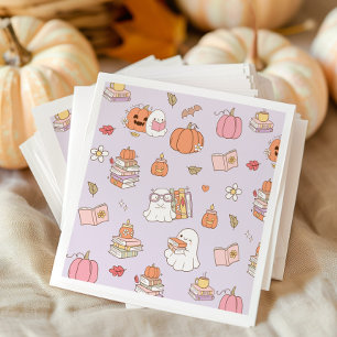 Little Boo Lilac Whimsical Books Baby Shower Napkin
