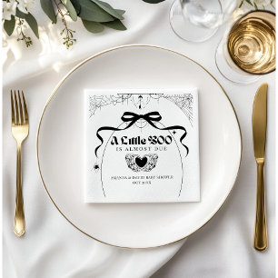 Little Boo Minimal Gothic Halloween Baby Shower Napkin