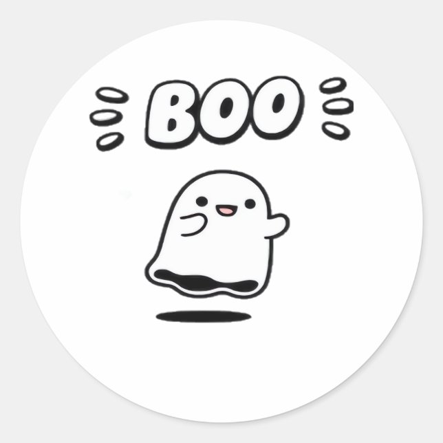 Little Boo Minimal Style Classic Round Sticker (Front)