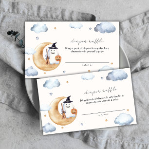 Little Boo Moon Star Diaper Raffle Baby Shower  Enclosure Card