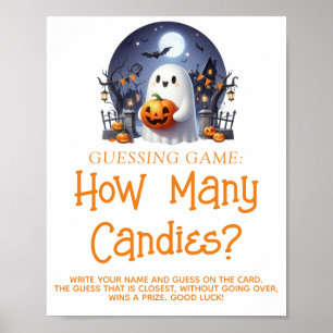 Little Boo Neutral Baby Shower Guessing Game Sign