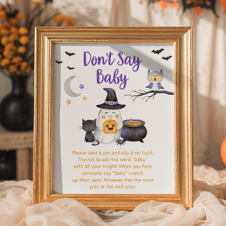 Little Boo Neutral Halloween Don't Say Baby Sign