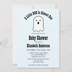 Little BOO On The Way Halloween Ghost Baby Shower Invitation