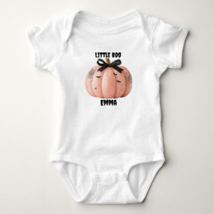 Little Boo Personalised Halloween Pumpkin Baby Bodysuit