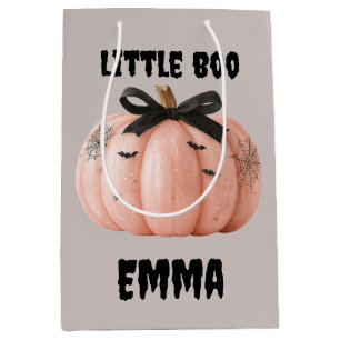Little Boo Personalised Halloween Pumpkin Medium Gift Bag