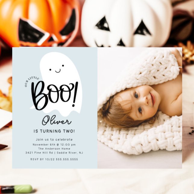 Little Boo Photo Birthday Invitation (Creator Uploaded)