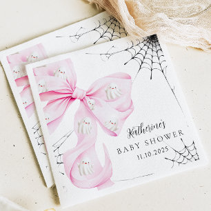 Little Boo PINK Bow Baby Shower Napkin