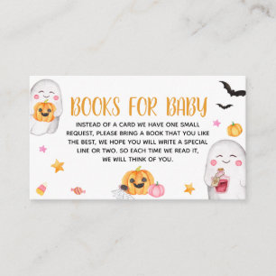 Little Boo Pink Ghost Baby Shower Books for Baby Enclosure Card