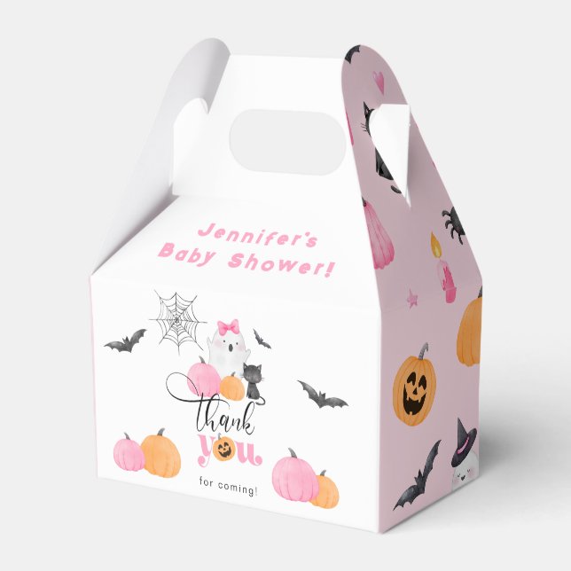 Little Boo Pink Girl Baby Shower Favour Box (Front Side)