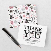 Little Boo Pink Girl Halloween Thank You Birthday