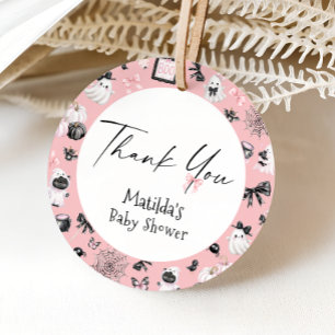 Little Boo Pink Halloween Baby Shower Favour Tags