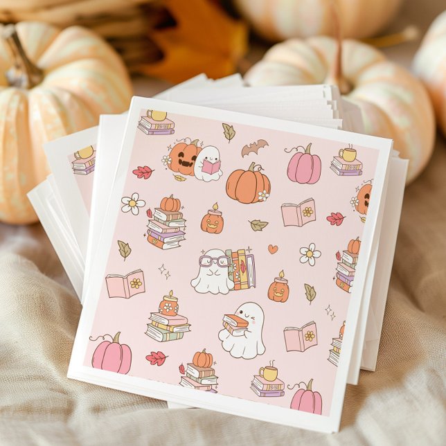 Little Boo Pink Whimsical Books Baby Shower Napkin (Creator Uploaded)