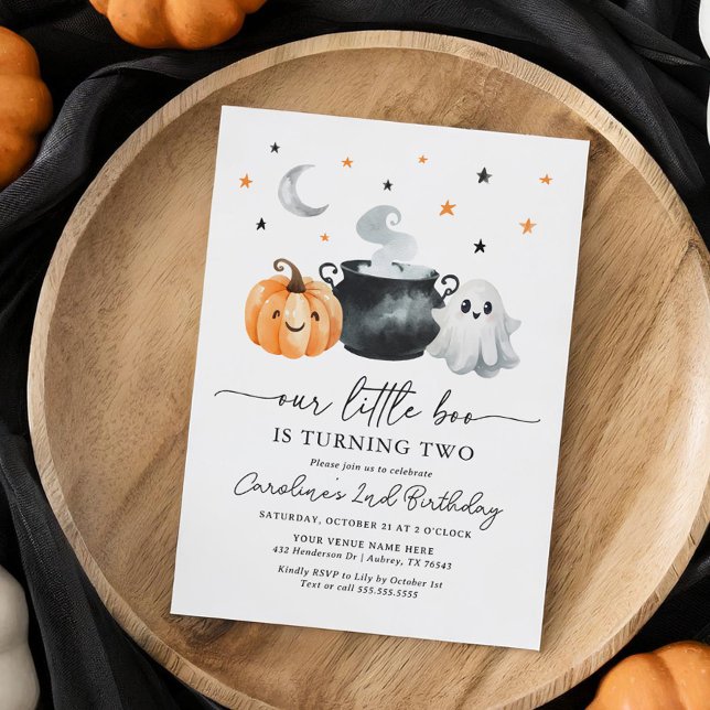 Little Boo Pumpkin Halloween Birthday Invitation (Creator Uploaded)