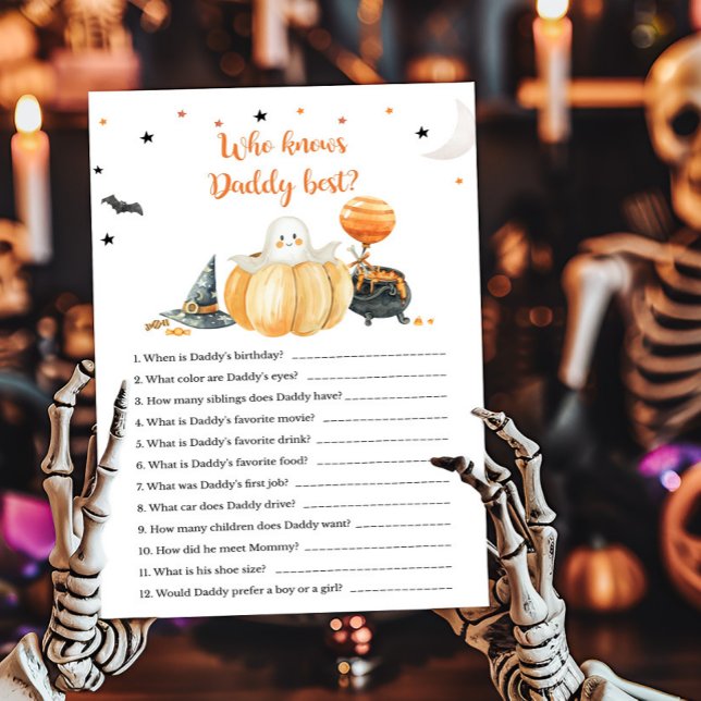 Little Boo Pumpkin Who knows Daddy Best Game (Pumpkin Halloween Baby Shower Who knows Daddy Best Game)