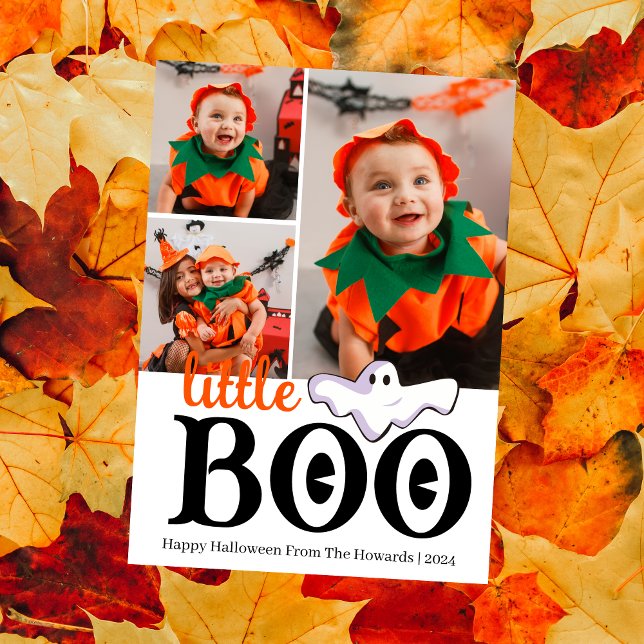 Little Boo! Spooky Cute Halloween Family Photo Holiday Card (Creator Uploaded)