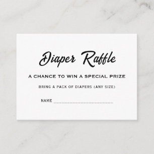 Little Boo Trendy Baby Shower Diaper Raffle Name Enclosure Card