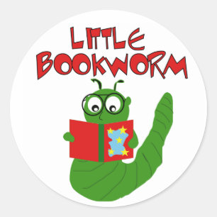 Little Book Worm Classic Round Sticker