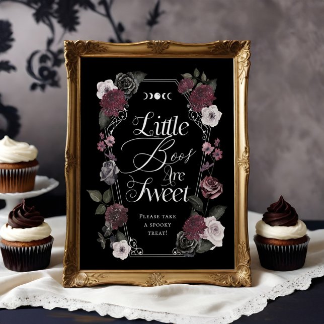 Little Boos Are Sweet Spooky Gothic Florals Sign (Little Boos Are Sweet Spooky Gothic Florals Sign)