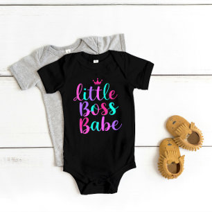 "Little Boss Babe" Colorful Baby Bodysuit