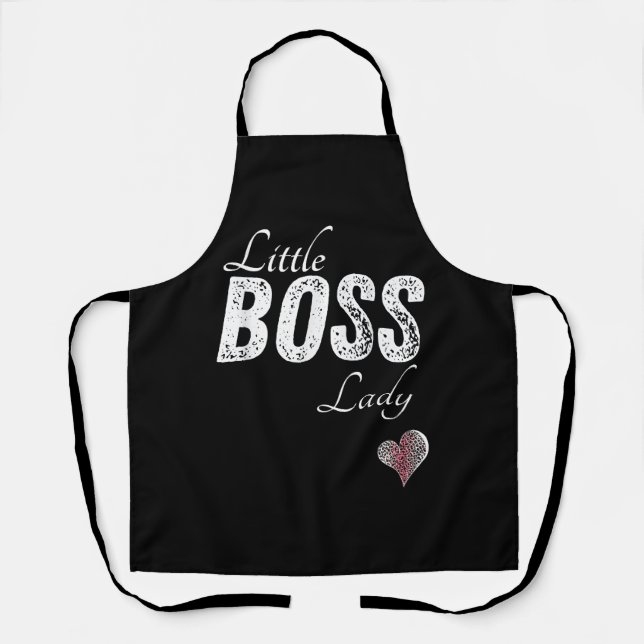 Little Boss Lady Baby Children Toddler Girl Short Apron (Front)