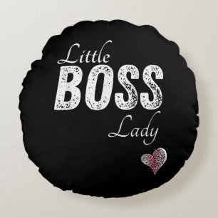 Little Boss Lady Baby Children Toddler Girl Short Round Cushion