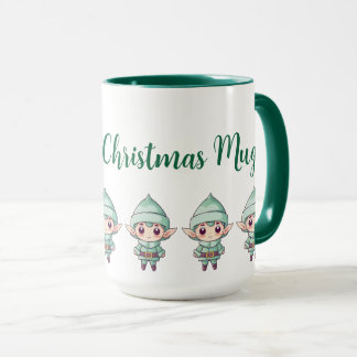 Little Bosy Elf Xmas Magic Green Personalized Mug