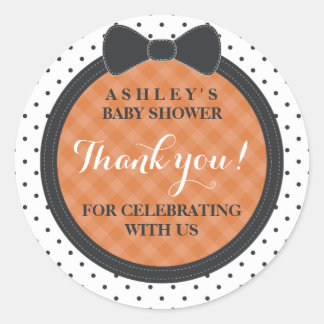 Little Bow | Halloween Baby Shower Thank You Classic Round Sticker