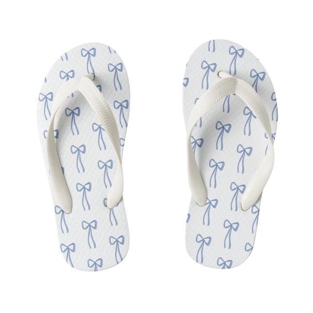 Little Bow Something Blue Flower Girl Kid's Thongs (Footbed)