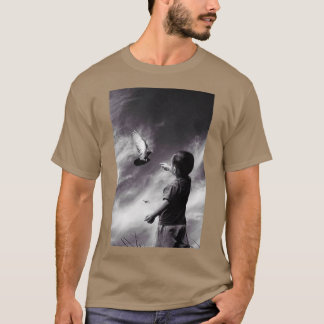 Little Boy and the pigeon friendship 2 T-Shirt