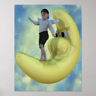 Little Boy  Angel at Play Poster