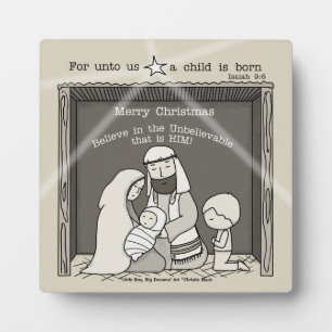 Little Boy at the Manger-Merry Christmas Plaque