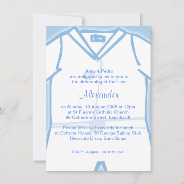 Little Boy Blue Christening Invitations (Front)