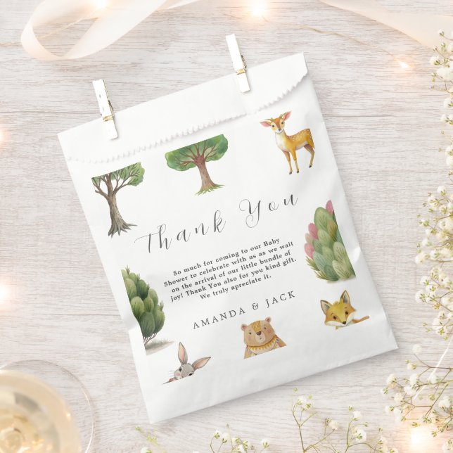 Little Boy Boho Woodland Animals Baby Shower Favour Bag (Clipped)