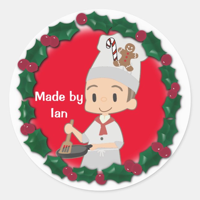 Little Boy Chef  Classic Round Sticker (Front)